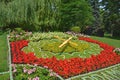 Flower clock in park, Podebrady, Czech republic Royalty Free Stock Photo