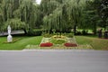 Flower clock in Podebrady Royalty Free Stock Photo