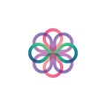 Flower Color logo design simple style art 