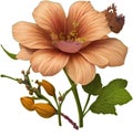 The flower and color scheme are realistic and detailed and have a soft and artistic style. AI-generated.