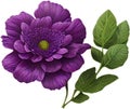 The flower and color scheme .Green leaf , Violet flower. AI-generated