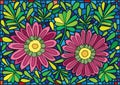 flower colorful stained glass background illustration vector Royalty Free Stock Photo