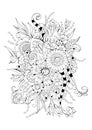 Flower coloring page for drawing. Hobby for children and adults.