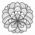 Black And White Mandala Coloring Page With Fluid Formation And Whimsical Colors