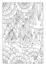 Flower coloring page. Magic garden. Art therapy. Background with flowers for coloring