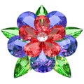 Flower composed of colored gemstones