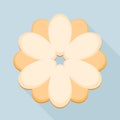 Flower cookie icon, flat style Royalty Free Stock Photo