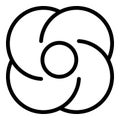Flower cookie icon, outline style