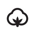 Flower cotton icon symbol vector