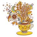 Flower cup vector illustration Royalty Free Stock Photo