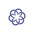 Flower curves star symbol logo vector
