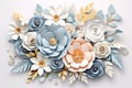 flower 3d paper wedding design Royalty Free Stock Photo