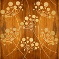 Flower Dandelions - Interior wallpaper - wooden texture