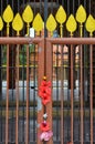 Flower decorated gate on at Hindu Temple