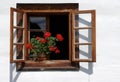 Flower decorated rural window