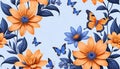 Flower decoration butterfly sky copyspace wallpaper alive pattern