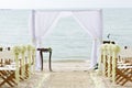 Flower decoration chair on beach wedding venue