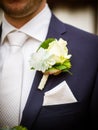 The flower decoration at the groom Royalty Free Stock Photo