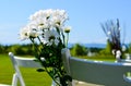 Flower decoration at an outdoor wedding Royalty Free Stock Photo