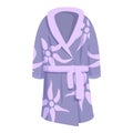 Flower design dressing gown icon cartoon vector. Lady white