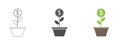 Flower with dollar sign vector icons