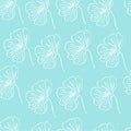 Flower doodle seamless pattern drawn in outline for coloring or Royalty Free Stock Photo