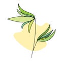 green leafs flower doodle hand drawn modern cute style Royalty Free Stock Photo