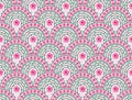 Flower door garden half circle seamless pattern Royalty Free Stock Photo