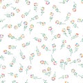 Flower dot colorful small rotate seamless pattern