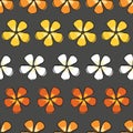 Flower Drama colorful blossoms on a gray background seamless vector repeat pattern Royalty Free Stock Photo