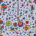 Flower drawing colorful seamless pattern Royalty Free Stock Photo