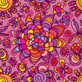 Flower drawing style chase sun seamless pattern