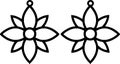 Flower Earrings petal shape Earrings template svg vector cutfile for cricut and silhouette