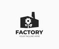 Flower factory logo template. Flower farm vector design Royalty Free Stock Photo