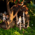 Flower fairy models in a treehouse