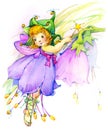 Flower Fairy. watercolor drawing