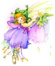 Flower Fairy. watercolor drawing Royalty Free Stock Photo