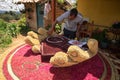 Flower farmer creating floral display