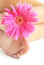 Flower and Feet Royalty Free Stock Photo
