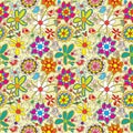 Flower Fill Colorful Seamless Pattern