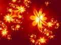 Flower fire pattern in fractal design. Artwork for creative design, art and entertainment.