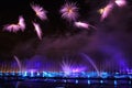 Flower Fireworks over Light Installations on Grebnoy Kanal
