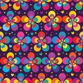 Flower five modern colorful seamless pattern Royalty Free Stock Photo