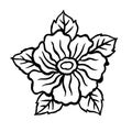 flower floral art hand drawing sketch doodle spiritual abstract lotus icon logo sign symbol nature illustration design black and Royalty Free Stock Photo