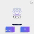 flower floral line beauty premium simple logo template