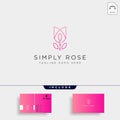 flower floral line beauty premium simple logo template