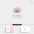 Flower floral line beauty premium simple logo template