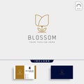 Flower floral line beauty premium simple logo template