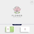 Flower floral line beauty premium simple logo template