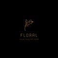 flower floral line beauty premium simple logo template